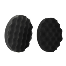 Waffle black sponge wheel hook & loop foam pad for car polisher